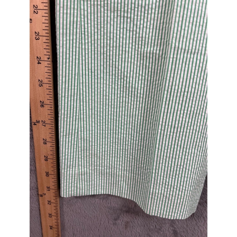 J Crew Seersucker Pants Womens 4 30x31.5 Green Striped Mid Rise Favorite Fit NWT - Picture 5 of 12